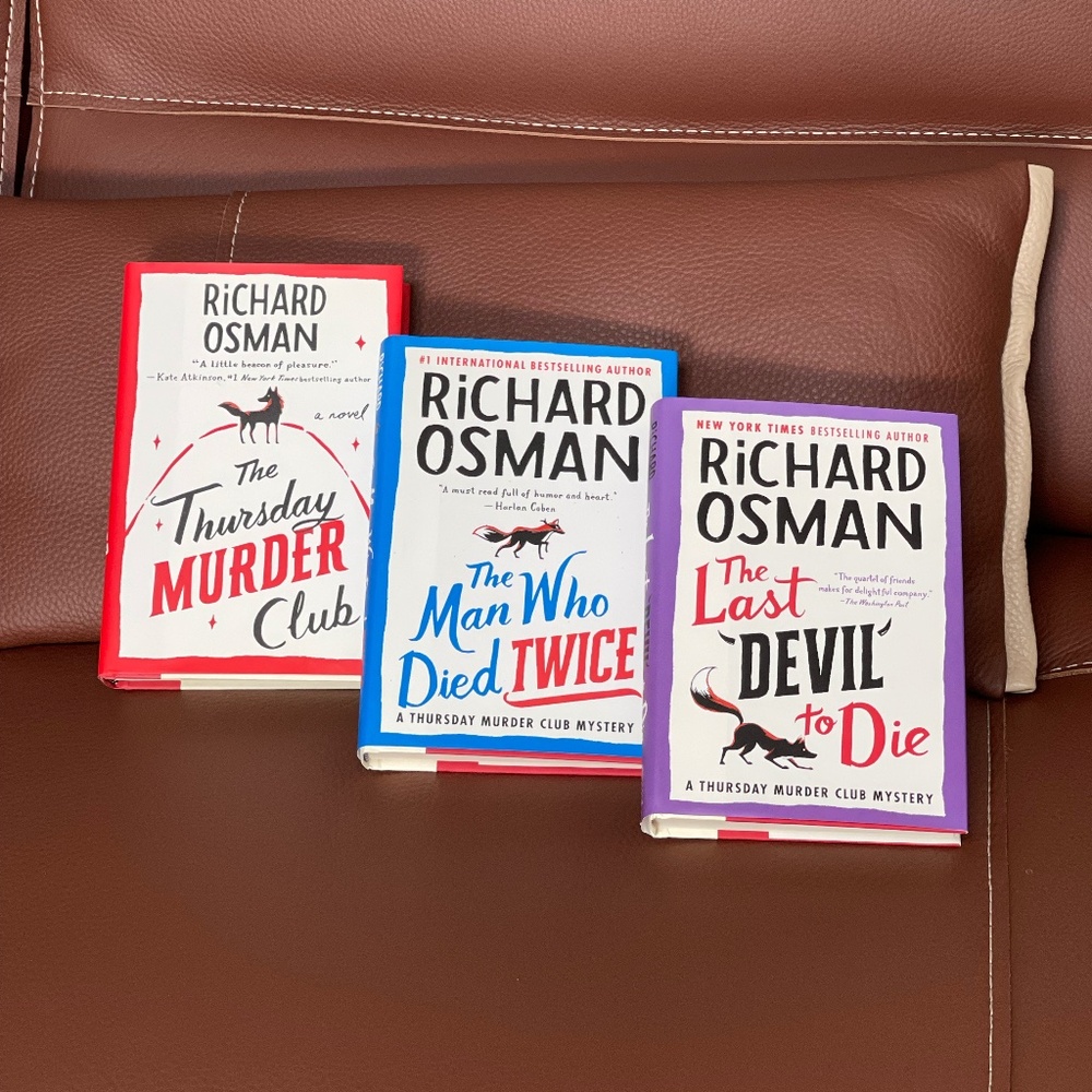 3 HARDBACK books from the Thursday Murder Club Mystery Series by Richard Osman